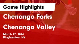 Chenango Forks  vs Chenango Valley  Game Highlights - March 27, 2024