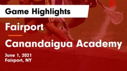 Fairport  vs Canandaigua Academy  Game Highlights - June 1, 2021