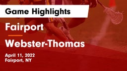 Fairport  vs Webster-Thomas  Game Highlights - April 11, 2022