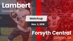Matchup: Lambert  vs. Forsyth Central  2018