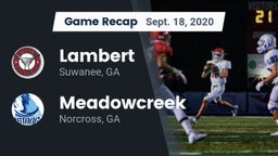 Recap: Lambert  vs. Meadowcreek  2020