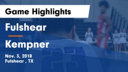 Fulshear  vs Kempner  Game Highlights - Nov. 3, 2018