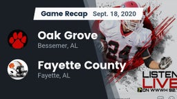 Recap: Oak Grove  vs. Fayette County  2020