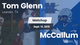 Matchup: Tom Glenn High Schoo vs. McCallum  2019