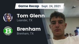 Recap: Tom Glenn  vs. Brenham  2021