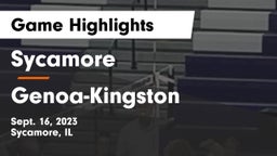 Sycamore  vs Genoa-Kingston  Game Highlights - Sept. 16, 2023