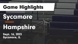 Sycamore  vs Hampshire  Game Highlights - Sept. 16, 2023