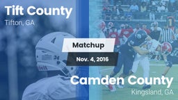 Matchup: Tift County High vs. Camden County  2016