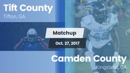 Matchup: Tift County High vs. Camden County  2017