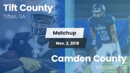 Matchup: Tift County High vs. Camden County  2018