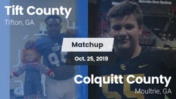 Matchup: Tift County High vs. Colquitt County  2019