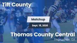 Matchup: Tift County High vs. Thomas County Central  2020