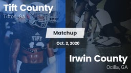 Matchup: Tift County High vs. Irwin County  2020