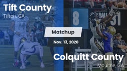 Matchup: Tift County High vs. Colquitt County  2020