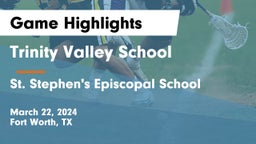 Trinity Valley School vs St. Stephen's Episcopal School Game Highlights - March 22, 2024