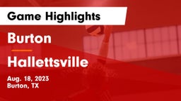 Burton  vs Hallettsville  Game Highlights - Aug. 18, 2023