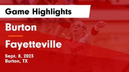 Burton  vs Fayetteville  Game Highlights - Sept. 8, 2023