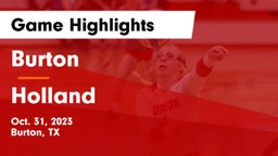 Burton  vs Holland  Game Highlights - Oct. 31, 2023