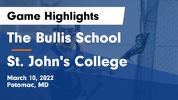 The Bullis School vs St. John's College  Game Highlights - March 10, 2022