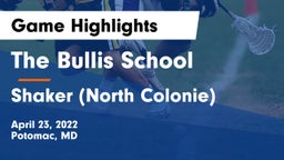 The Bullis School vs Shaker  (North Colonie) Game Highlights - April 23, 2022