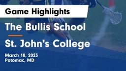 The Bullis School vs St. John's College  Game Highlights - March 10, 2023