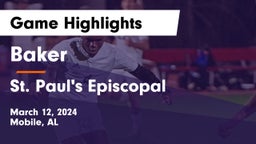 Baker  vs St. Paul's Episcopal  Game Highlights - March 12, 2024