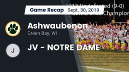 Recap: Ashwaubenon  vs. JV - NOTRE DAME 2019