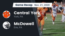 Recap: Central York  vs. McDowell  2020