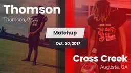 Matchup: Thomson  vs. Cross Creek  2017