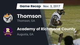 Recap: Thomson  vs. Academy of Richmond County  2017
