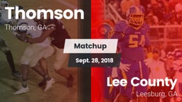 Matchup: Thomson  vs. Lee County  2018