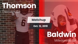 Matchup: Thomson  vs. Baldwin  2018