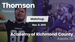 Matchup: Thomson  vs. Academy of Richmond County  2019