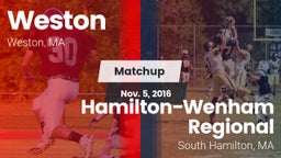 Matchup: Weston  vs. Hamilton-Wenham Regional  2016