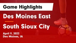 Des Moines East  vs South Sioux City  Game Highlights - April 9, 2022