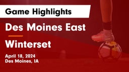 Des Moines East  vs Winterset  Game Highlights - April 18, 2024