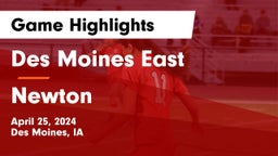 Des Moines East  vs Newton   Game Highlights - April 25, 2024