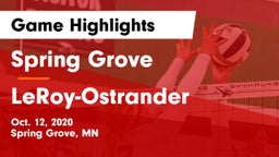Spring Grove  vs LeRoy-Ostrander  Game Highlights - Oct. 12, 2020