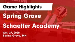 Spring Grove  vs Schaeffer Academy Game Highlights - Oct. 27, 2020