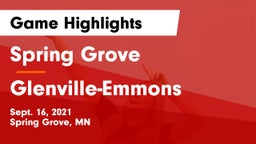 Spring Grove  vs Glenville-Emmons  Game Highlights - Sept. 16, 2021