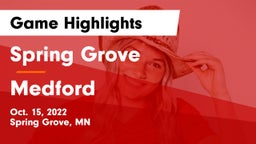Spring Grove  vs Medford  Game Highlights - Oct. 15, 2022