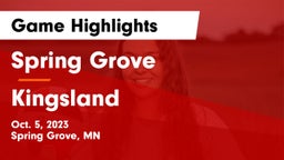 Spring Grove  vs Kingsland  Game Highlights - Oct. 5, 2023