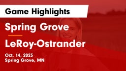 Spring Grove  vs LeRoy-Ostrander  Game Highlights - Oct. 14, 2023