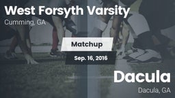 Matchup: West Forsyth High vs. Dacula  2016