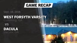 Recap: West Forsyth  Varsity vs. Dacula  2016