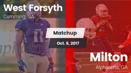 Matchup: West Forsyth High vs. Milton  2017