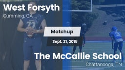 Matchup: West Forsyth High vs. The McCallie School 2018