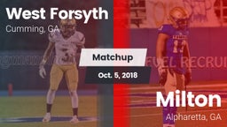 Matchup: West Forsyth High vs. Milton  2018