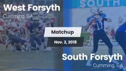 Matchup: West Forsyth High vs. South Forsyth  2018