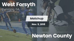 Matchup: West Forsyth High vs. Newton County  2018